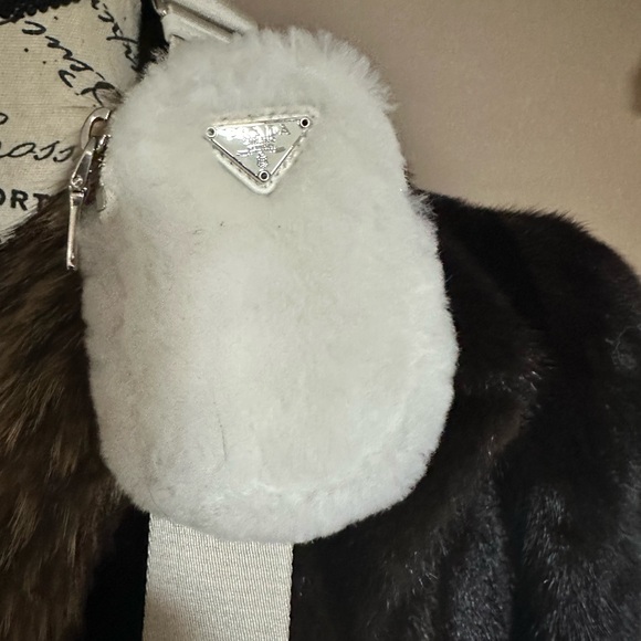 Prada Ultra Rare Quilted Shearling Shoulder Bag - Cream - Picture 5 of 10